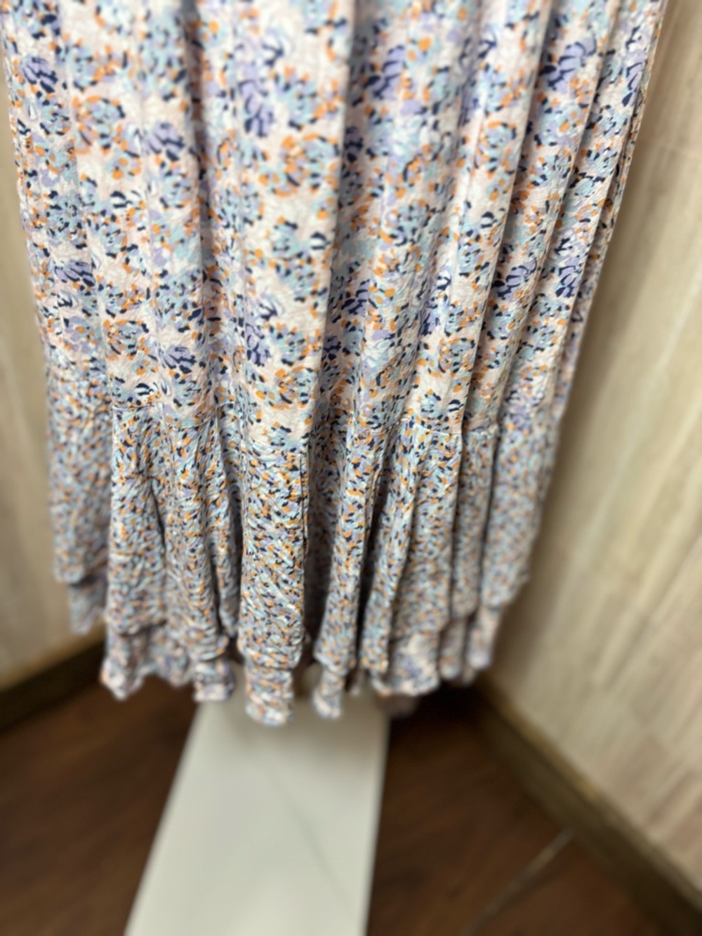 Japna Boho Floral Midi Dress with Crochet Lace Detail Cottagecore Summer Style - Picture 5 of 8